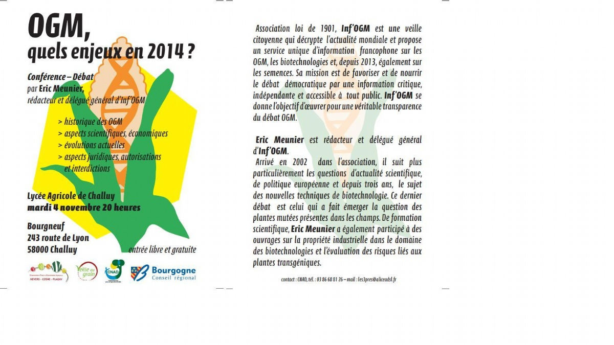 OGM, quels enjeux en 2014 OGM, quels enjeux en 2014