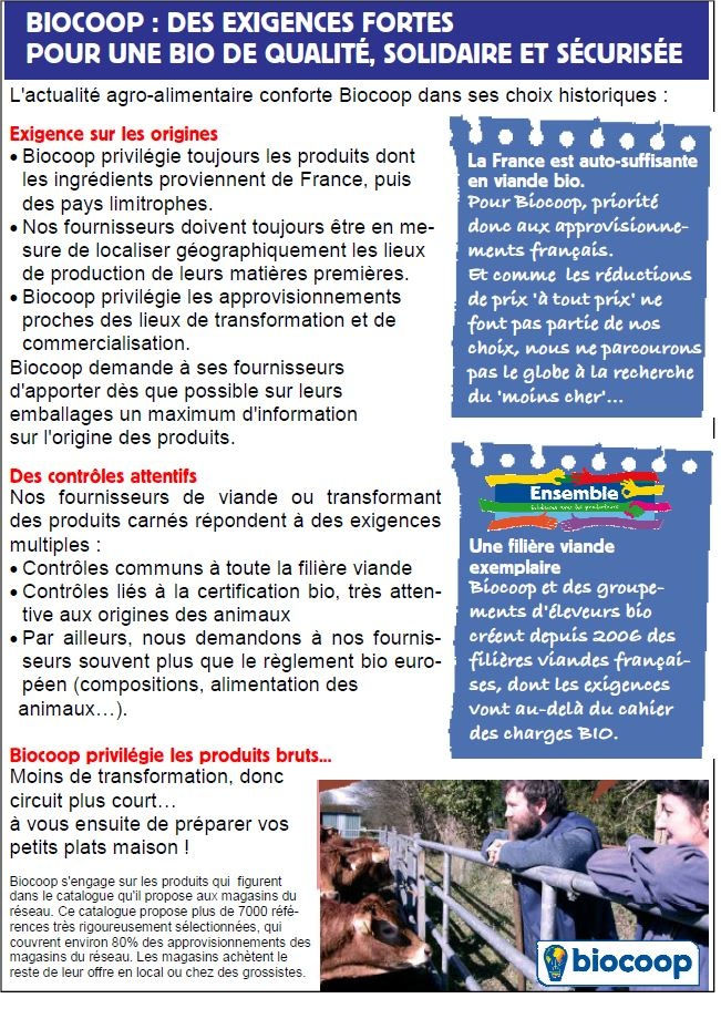 Les produits carnés chez Biocoop, une valeur sure ? Les produits carnés chez Biocoop, une valeur sure ?