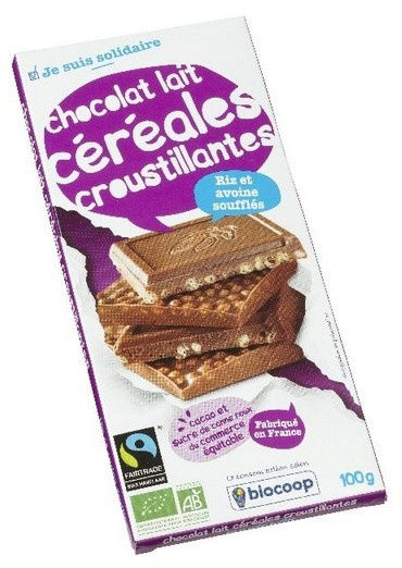 Chocolat lait céréale croustillante 100g Chocolat lait céréale croustillante 100g