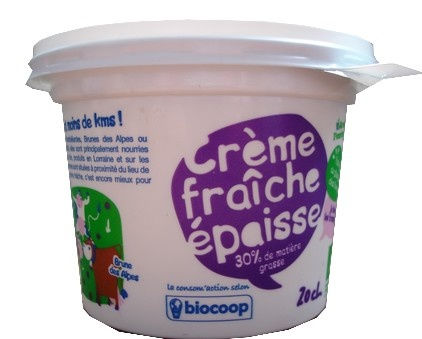 Crème fraîche 30% de matière grasse 20cl Crème fraîche 30% de matière grasse 20cl